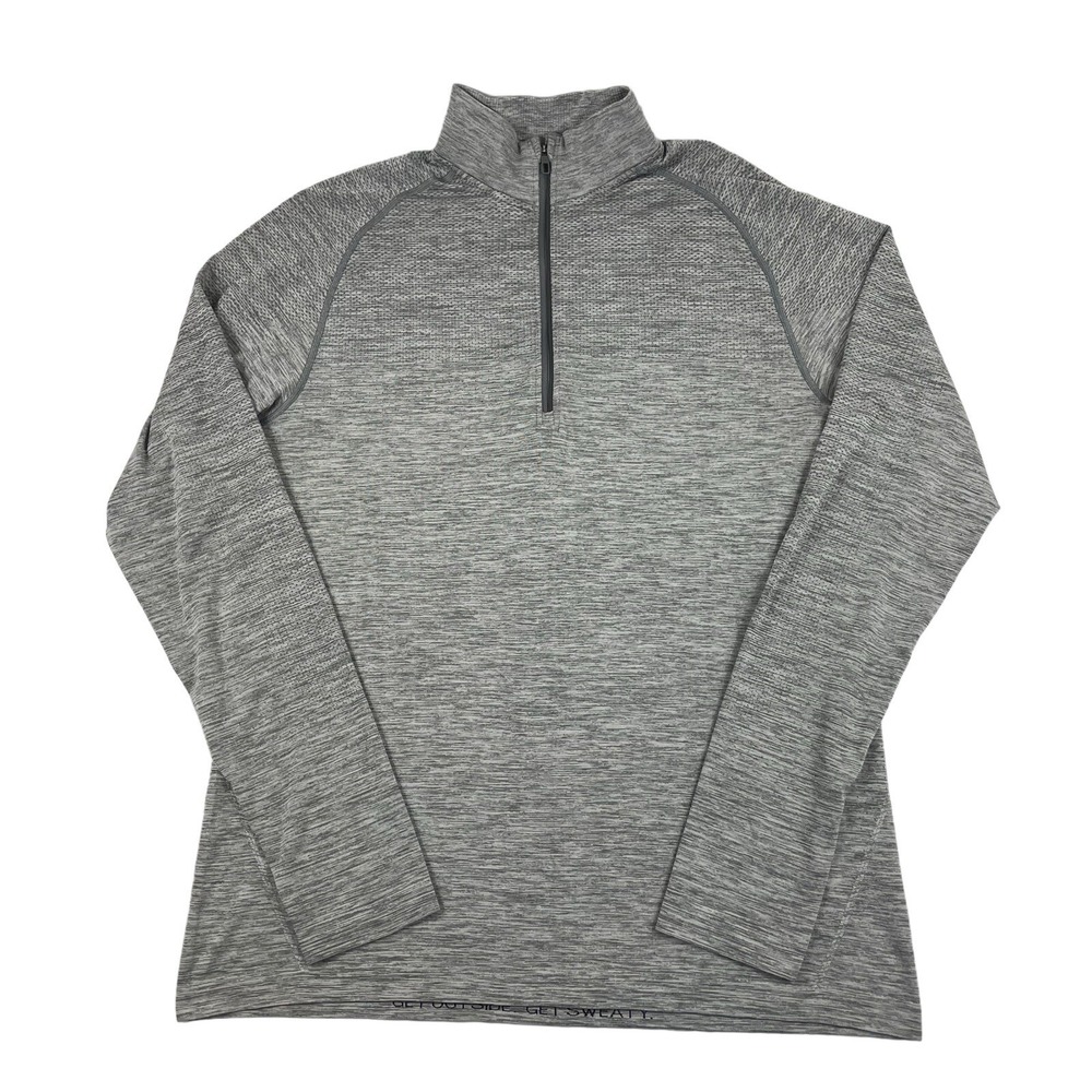 Lululemon Metal Vent Tech Mens Large Gray 1/4 Zip Seamless Training Pullover